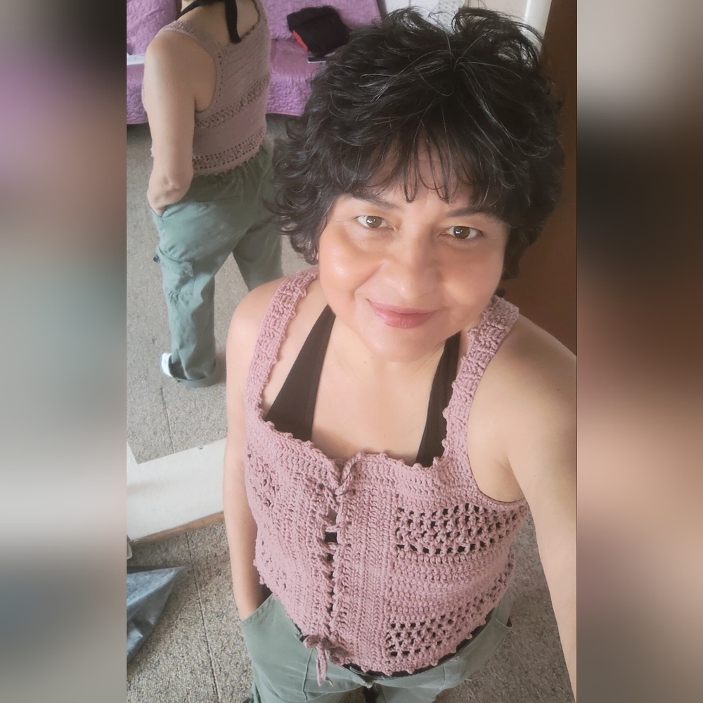 Handmade Crochet Pink Tank Top
